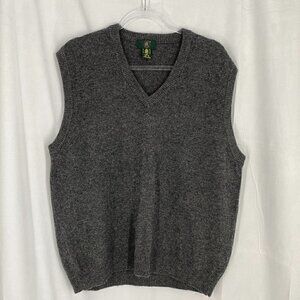Vintage Club Room 100% Lambswool Gray V-Neck Sweater Vest